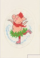 Permin Card kit Skating Pig