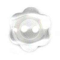 Button Flower 15mm White