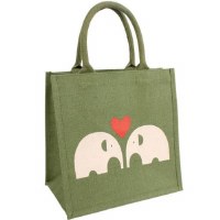 Jute Shopping Bag Two Elephant