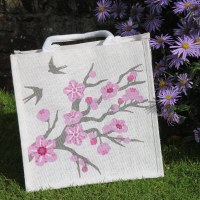 Jute Shopping Bag Cherry Bloss