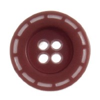 Button Stitched 18mm Dk Brown