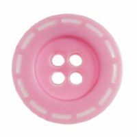 Button Stitched 18mm Pink