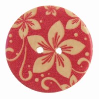 Button 20mm Wood Floral