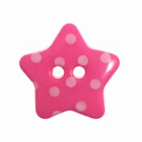 Button Spotty Star 18mm Cerise