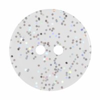 Button 19mm Glitter White