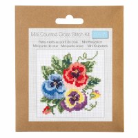 Cross Stitch Kit Pansies