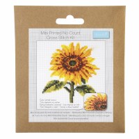 Cross Stitch Printed Sunflower