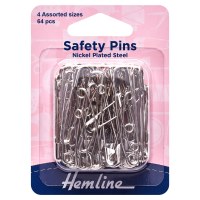 Safety Pins Assorted Sizes 64p
