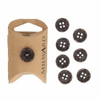 Button 15mm Coconut Black