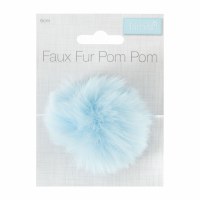 Pom Pom Faux Fur 6cm Baby Blue