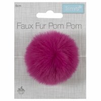 Pom Pom Faux Fur 6cm Cerise