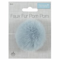 Pom Pom Faux Fur 6cm Lt Blue