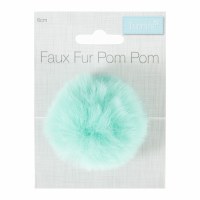 Pom Pom Faux Fur 6cm Turquoise