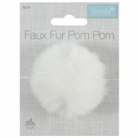 Pom Pom Faux Fur 6cm White