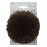 Pom Pom Faux Fur 11cm Brown