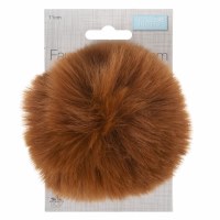 Pom Pom Faux Fur 11cm Cinnamon