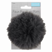 Pom Pom Faux Fur 11cm Grey