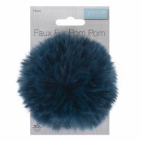 Pom Pom Faux Fur 11cm Teal