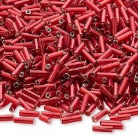 Beads bugle Ruby Red 1/4"