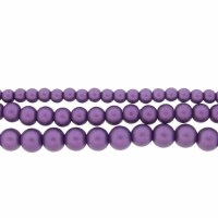 6mm Glass Pearls Matt Grape