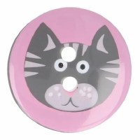 Buttons 19mm Cat on pink