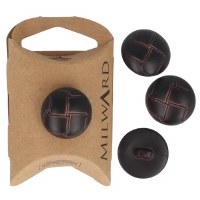 Button 20mm Brown Faux Leather