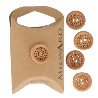 Button 15mm Wood patterned