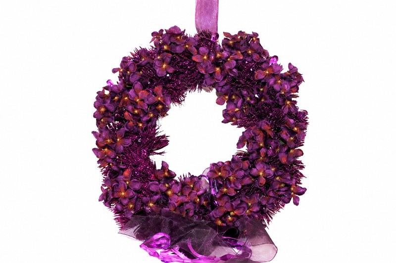 35cm Purple hydrangea door wreath