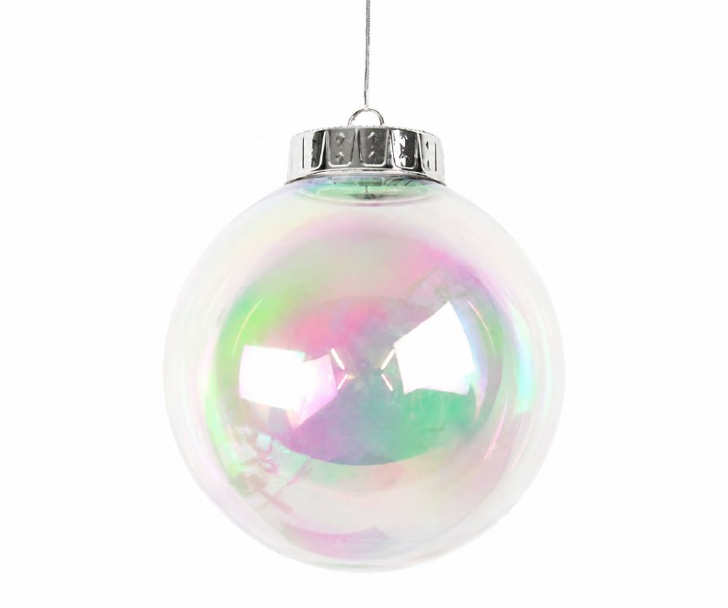 20cm Clear Iridescent Giant Bauble