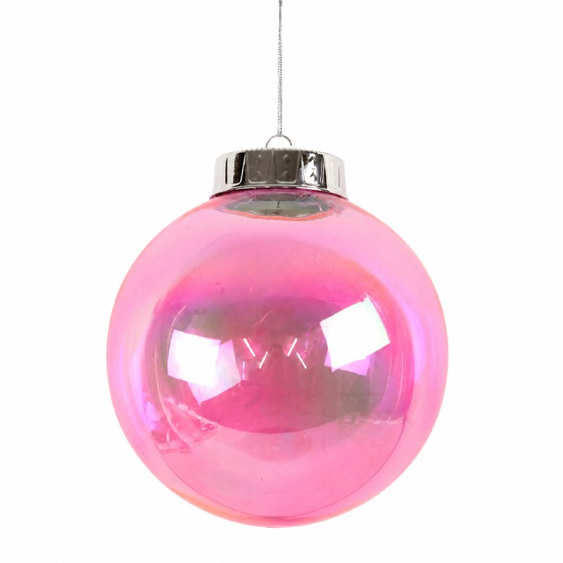 20cm Pink Iridescent Giant Bauble