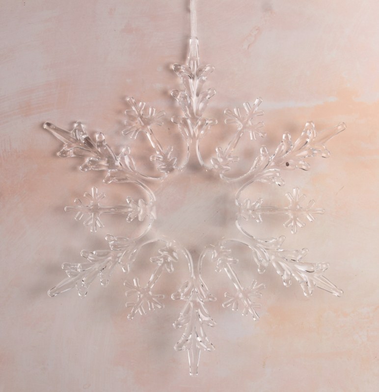 Snowflake Christmas bauble clear 12"