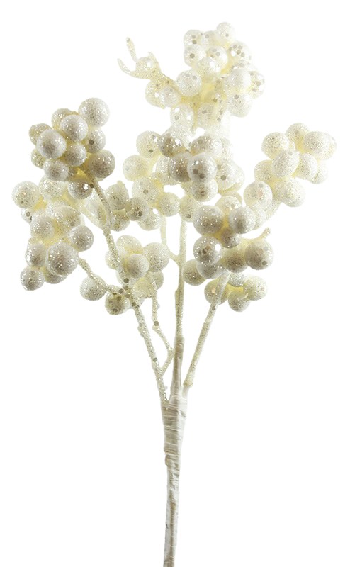 Picture of Christmas Berries Glitter White 35cm