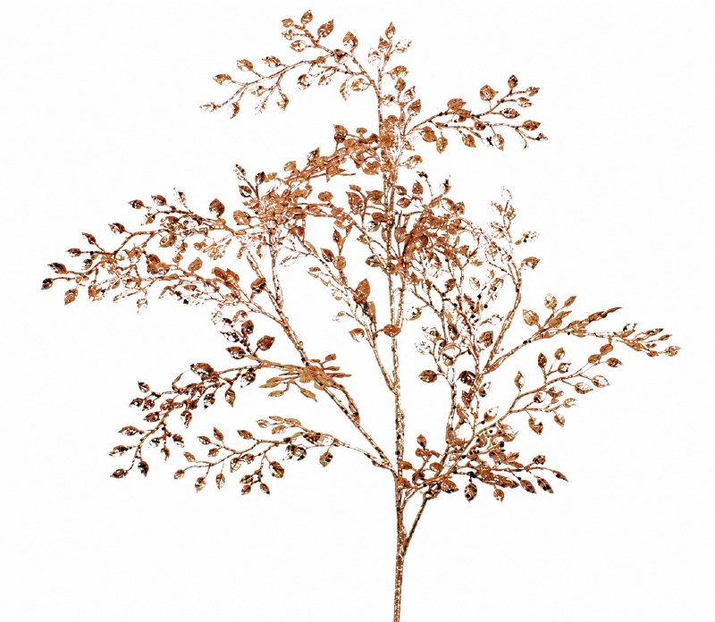 Christmas Glitter Leaves Rose Gold 63cm