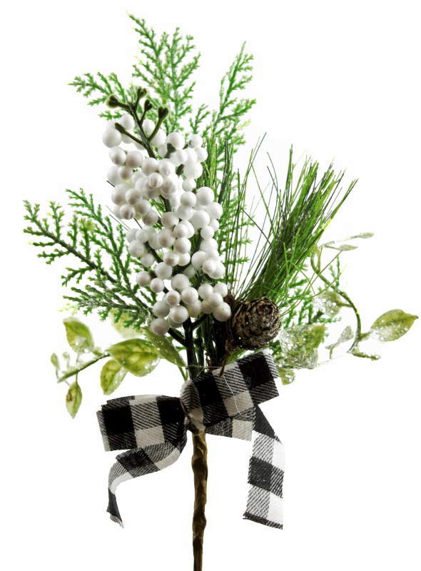 Picture of Christmas Berry Pine Cone Pick 12"