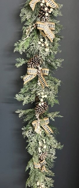 Pine Frosted Christmas Garland 62"