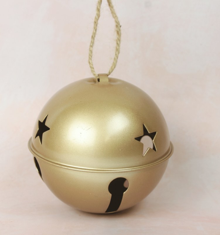 Picture of Rustic Christmas Bell Gold 10cm