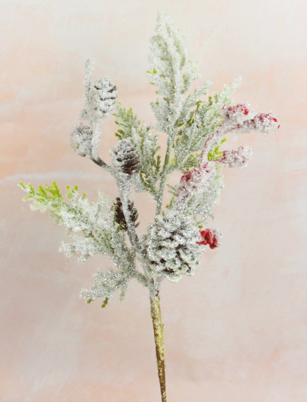 Picture of Pine Snowy Christmas Stem 12"