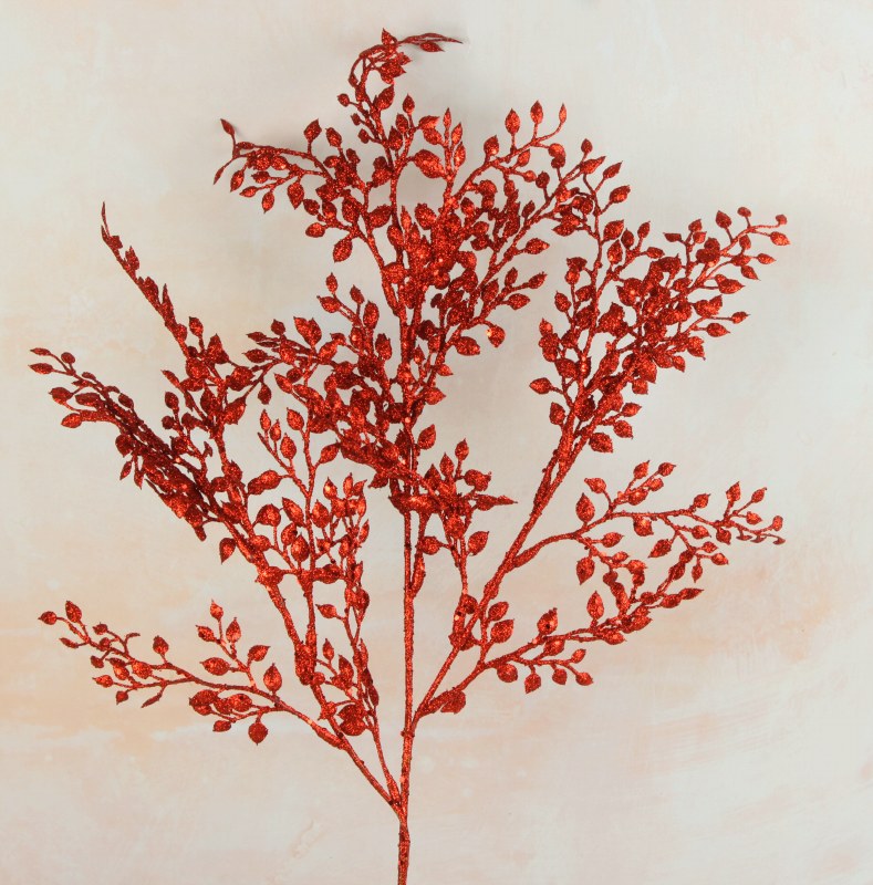 Picture of Christmas Glitter leaves Red 63cm