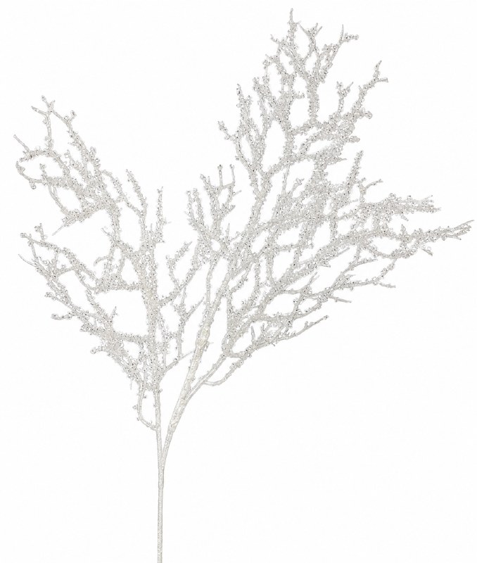 Frosted Twig Crystal White 25"