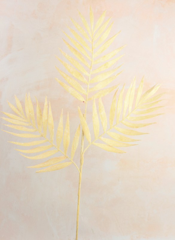 Picture of Glitter Christmas Leaves Faux Stem Cream 24"