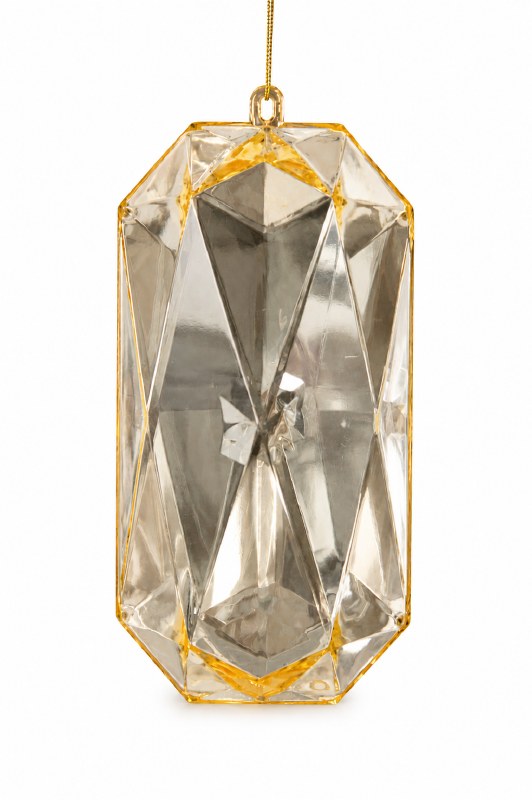 Christmas Gem Ornament 7.5" Champagne
