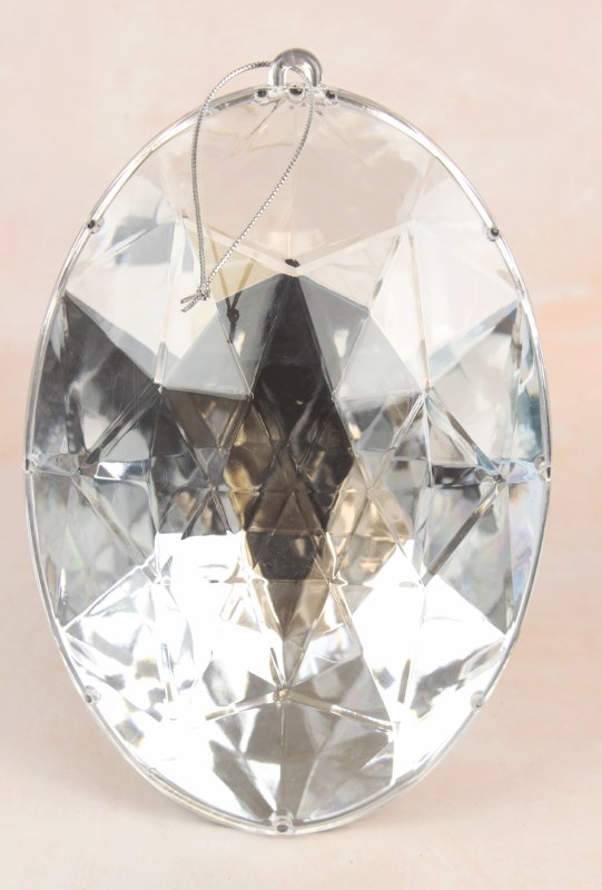 Picture of Christmas Gem Ornament Oval Silver 9.5"