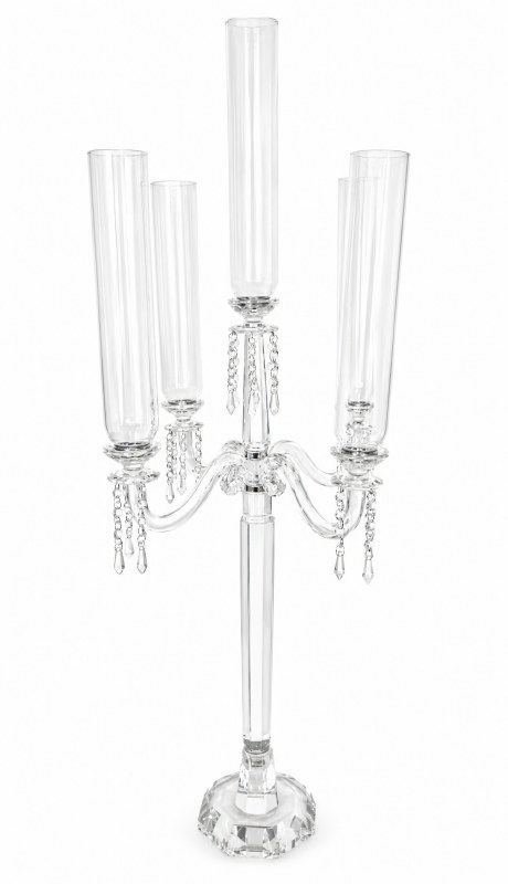 Crystal Candelabra 5 arm 75cm with droplets