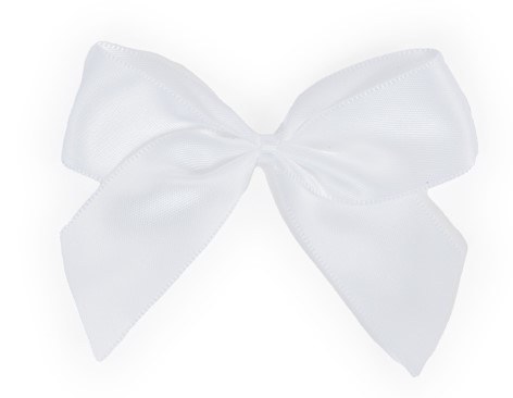 Picture of Satin Bow White x 50pcs 8.5cmx6cm