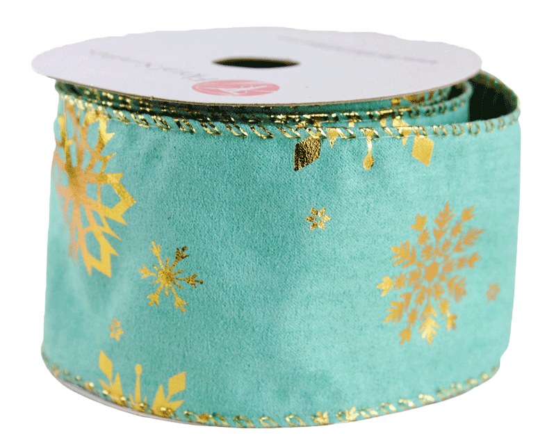 Picture of Christmas Ribbon Wired Edge Snowflake 2.5" x 10 Yards