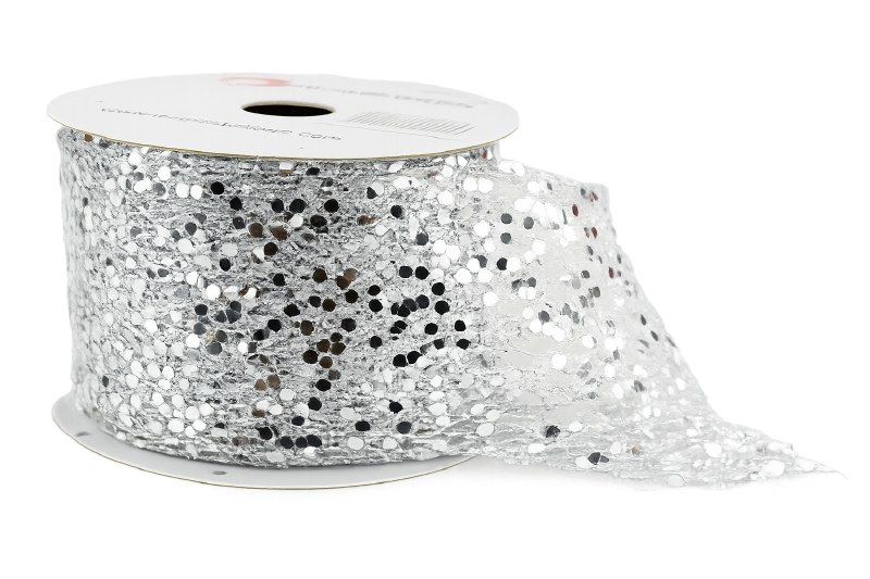 Glitter Sequin Ribbon 2.5" x 10 Yards