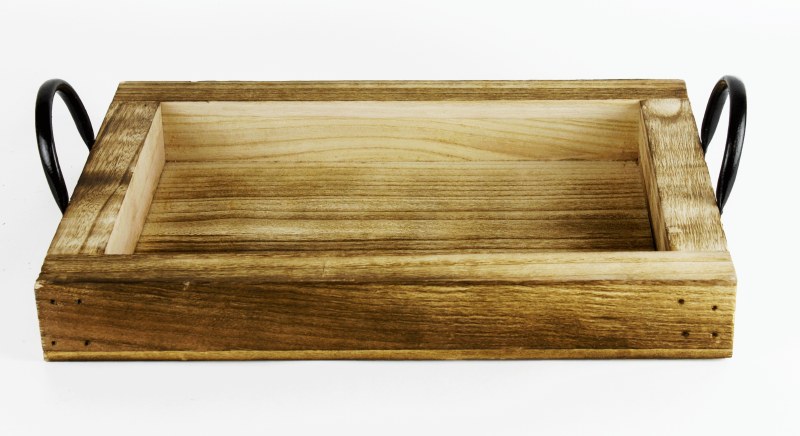 Wooden Tray Basket 42cm x 33cm x 6cm