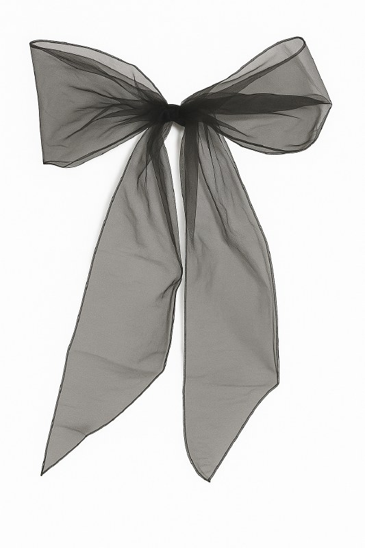 6 x ready made black organza bow sash 20 x 270cm