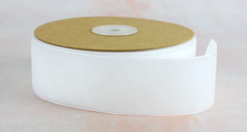 Velvet Ribbon 38mm x 10Yards White