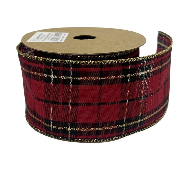 Picture of Tartan Ribbon Wired Edge 6.3cm x 10 Yards